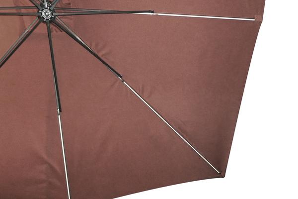 Parasol Néon LED déporté 3 x 3 m chocolat DARZO