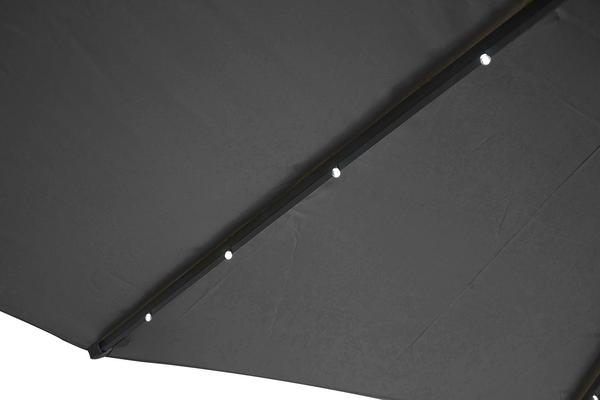 Parasol Bulle LED déporté 3 x 3 m gris DAVAGNA