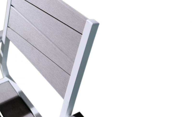 Table de jardin et 6 fauteuils en aluminium gris et blanc FAVAL