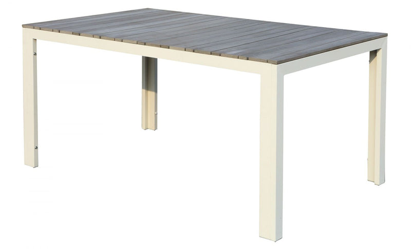 Table de jardin et 6 fauteuils en aluminium gris et blanc FAVAL