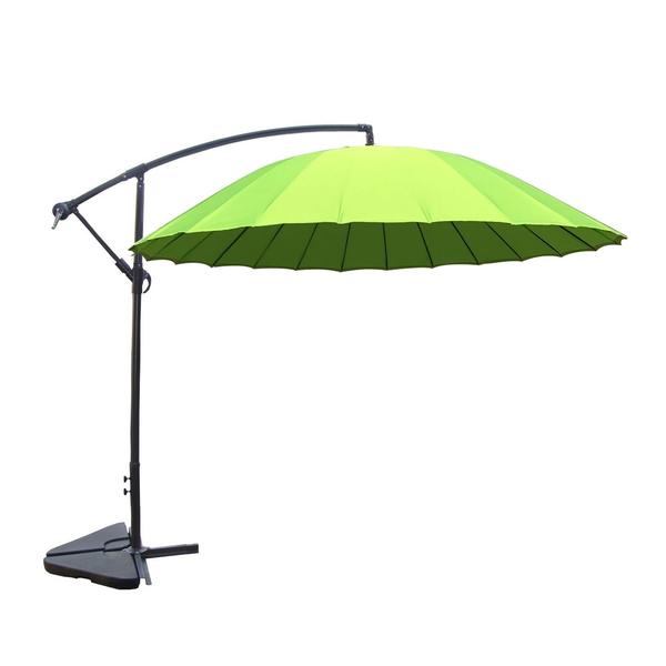 Fuji vert : parasol déporté et inclinable rond Ø3m