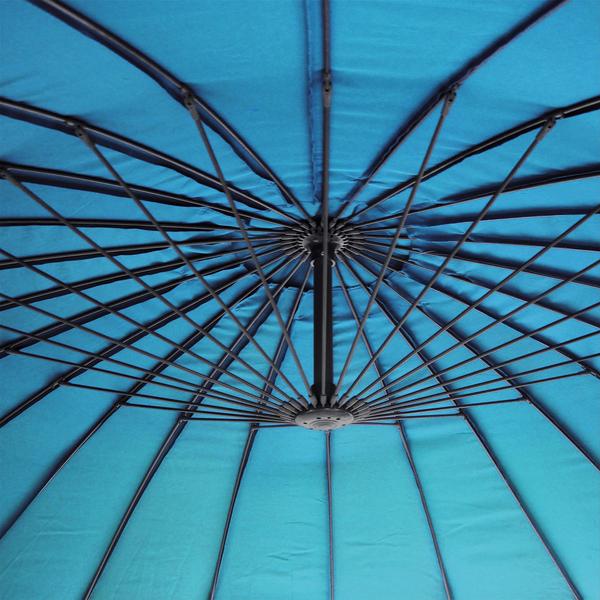 Fuji bleu : parasol déporté et inclinable rond Ø3m