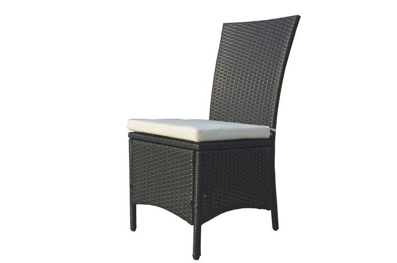 Ladeira - Table de jardin 8 personnes + 8 chaises noir/blanc