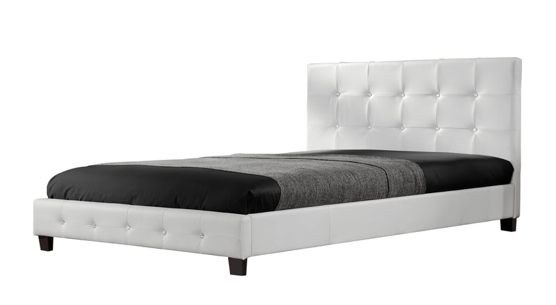 Lit Andrea- Cadre de lit en simili capitonné Blanc - 160x200cm