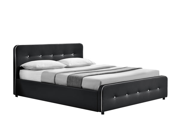Structure de lit avec coffre 160 x 200 cm noir MADRID