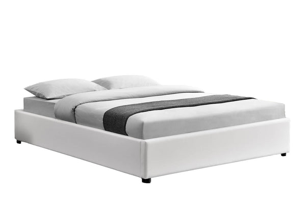 Structure de lit avec coffre 140 x 190 cm blanc SALAMANQUE