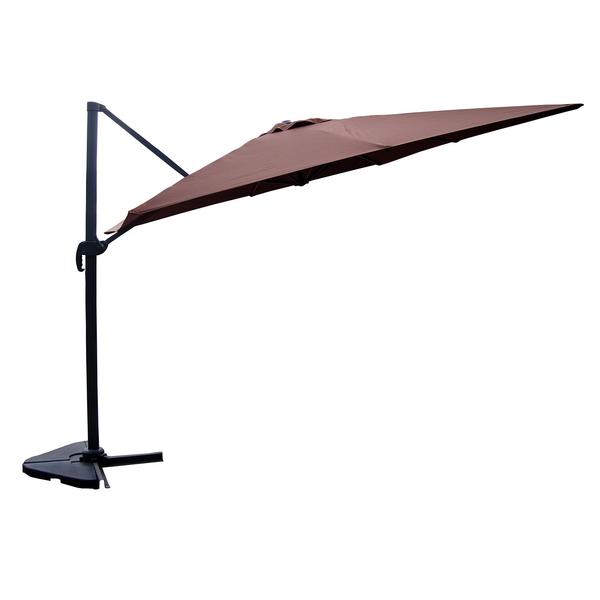 Parasol déporté et rotatif 3 x 4 m chocolat NAVIA