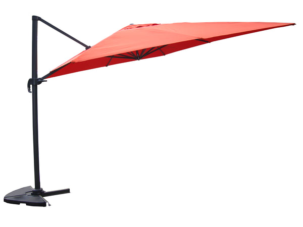 Parasol déporté et rotatif 3 x 4 m terracotta NAVIA