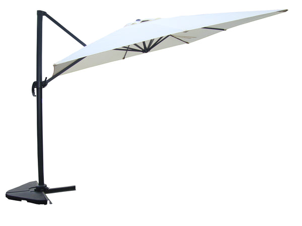 Parasol déporté et rotatif 3 x 4 m écru NAVIA