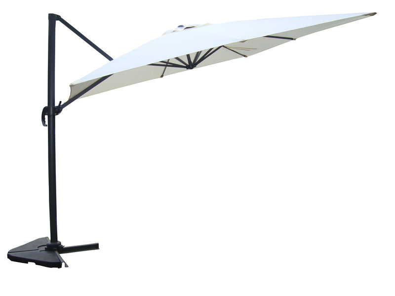 Navia écru - Parasol déporté rectangulaire 3x4m rotatif à 360