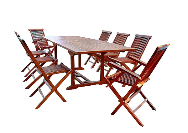 Narra 8-Table rectangle 6 chaises 2 fauteuils