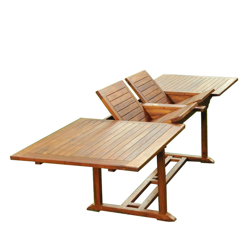 Table de jardin rectangle 10 places et 10 chaises en teck huilé NARRA