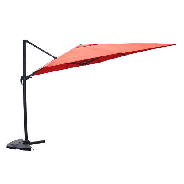 Parasol déporté et rotatif 3 x 3m terracotta RAFAELA