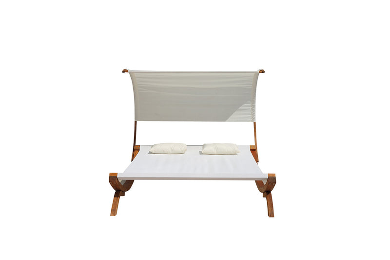 Hamac sur pied 195 x 180 cm en bois écru  CHILL