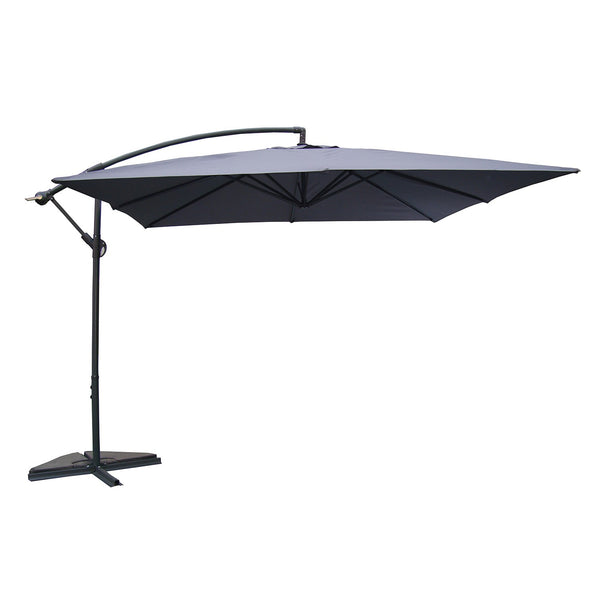 Parasol déporté 3 x 3 m gris RAKANO