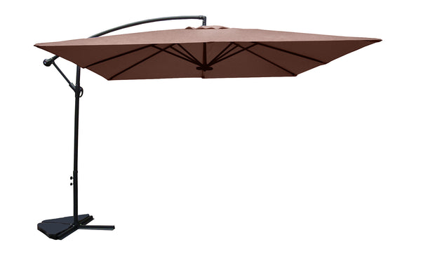 Parasol déporté LED 3 x 3 m chocolat SABBIONARA