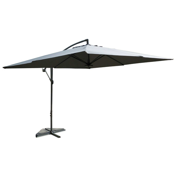 Parasol déporté LED 3 x 3 m gris SABBIONARA