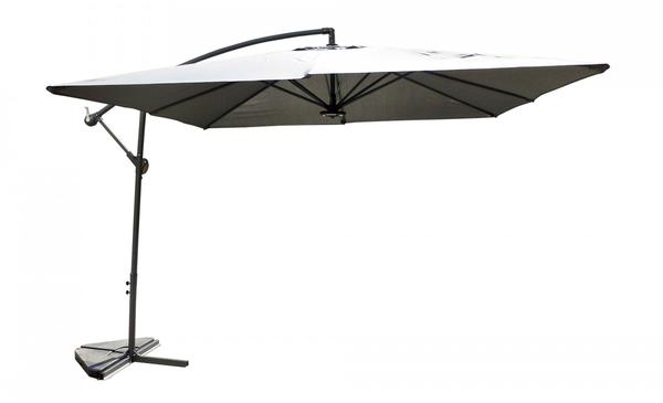 Parasol déporté LED 3 x 3 m gris SABBIONARA