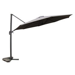 Parasol déporté et rotatif Ø 3,5 m gris TARGA