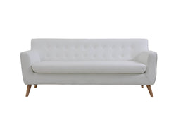 Tibro 3p synderme blanc : Canapé scandinave 3 places synderme blanc