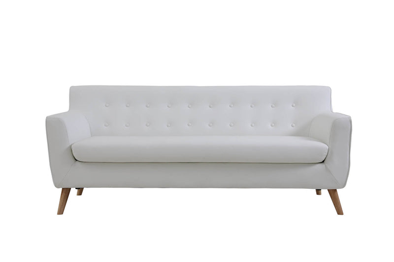 Tibro 3p synderme blanc : Canapé scandinave 3 places synderme blanc