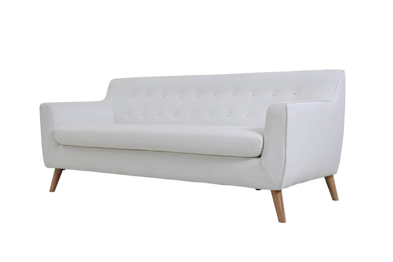 Tibro 3p synderme blanc : Canapé scandinave 3 places synderme blanc