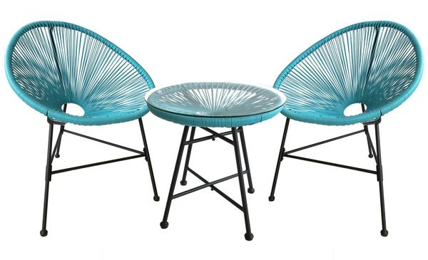 Tirion bleu - Ensemble chaise œufs et table