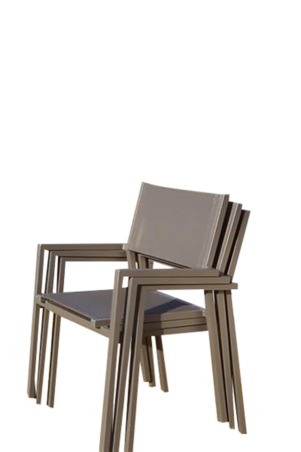 Console extensible et 10 chaises en aluminium LACOS