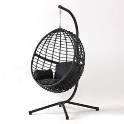 Fauteuil suspendu en résine tressée noir VALENZA